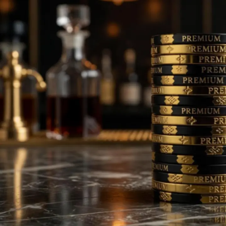 Złote żetony kasynowe premium